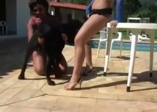 Dirty outdoor bestiality action