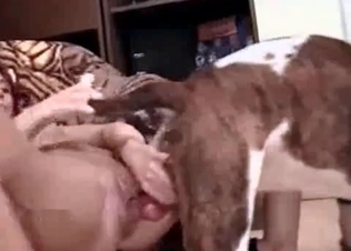 Gorgeous ass to ass action with an animal