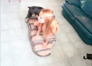 Big-tit zoophile nailed by a bowwow