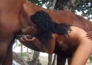 Horse and lusty as hell ebony